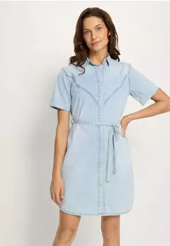 Lascana Jeanskleid mit Bindeg&uuml;rtel im Western-Look (81860256) light blau washed