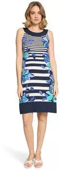 Betty Barclay Summer Dress Tailored with Boat Neckline (18562529) dunkelblau/gr&uuml;n