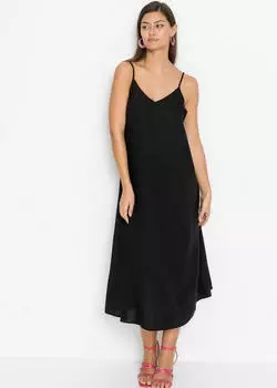 bonprix Ärmelloses A-Linien Trägerkleid schwarz