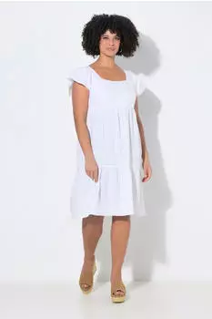 Angel of Style Muslinkleid mit Carré-Ausschnitt und Volants (851207) schneeweiß