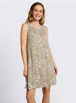 Tom Tailor Dress Regular Fit (1051256) olive big flower design