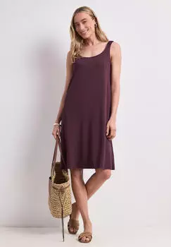 Street One Knielanges Kleid mit gerafften Tr&auml;gern Rot (A14497817820)