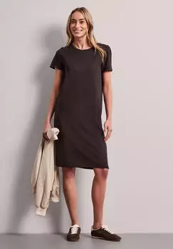 Street One Midi Dress with Round Neckline (A144856) espresso brown
