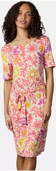 Ragwear Crupi Print Midikleid mit Taillenband pink combo