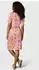 Ragwear Crupi Print Midikleid mit Taillenband pink combo