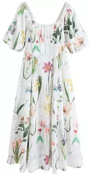 Next Fashion Midikleid mit Puffärmeln (Y1357424) white floral