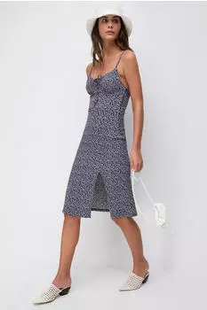 No Matter What Minikleid mit Blumenmuster und Schlitz (61679-85911) dark navy