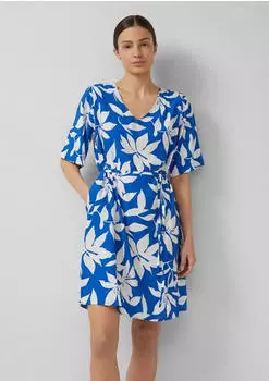 s.Oliver Strukturiertes Kleid mit Gürtel (2176381) blau/creme