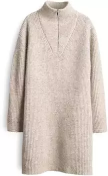 Opus WONELLI Mini Kleid Rippstrick macadamia