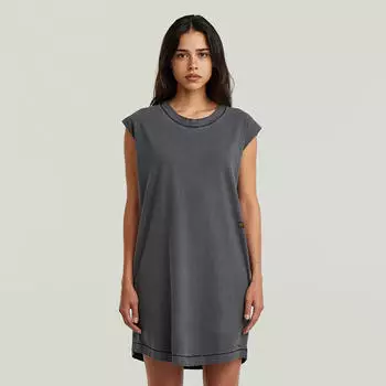G-Star Washed T-Shirt Dress Schwarz dark black garment dyed D28704-E401-B564