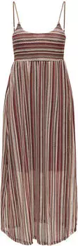 Only ONLSANDY Long Dress JRS Regular Fit chocolate martini pattern:weiß brick rot comb