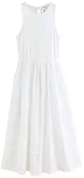 Next Fashion Midi Dress with Hibiscus Detail weiß