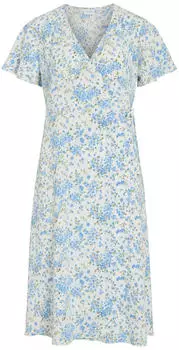 Vila VILovie Kleid (31863068) hellblau/oliv/weiß