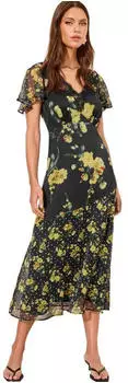 Lipsy Kleid gelb/grün/schwarz