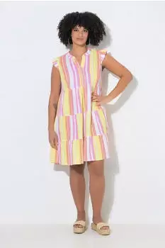 Angel of Style Musselinkleid A-Linie Streifenmix gelb/orange/pink/weiß