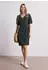 Street One Knielanges Kleid mit Split Neck und Print (A144911) deep bound grün