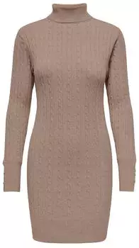 Only ONLLOUIS LS Rollneck Cable Dress Strickkleid (15365586) mocha meringue
