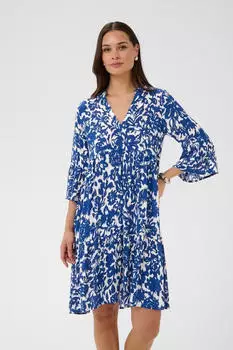 Kaffe KAellen A-Shape Kleid true blue/chalk flower