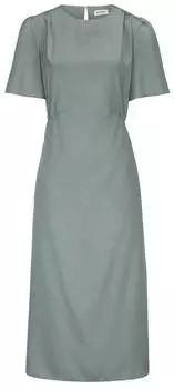 hessnatur Kleid mit Raffung Midi aus SaXcell®Lyocell (579362038) mattgrün