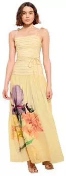 Lipsy Dress Slim Fit gelb/dunkelgrün/aubergine/orange