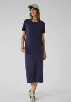 Street One Midi-Kleid aus Jersey mit Puffärmeln Blau (F14486417554)