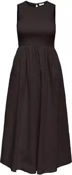 Jacqueline de Yong Diego S/L Smock Midi Dress WVN NOOS (28748230) chocolate torte