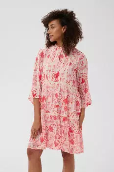 Part Two NibiPW Kleid Gerade Passform poppy red bird print