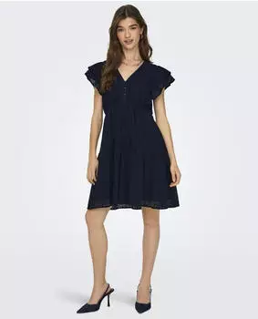 Only ONLALLY S/S MIDI Dress WVN nachtblau