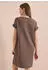 Cecil Musselin Midi Kleid mit Kurzarm (B14494217570S) beige