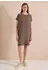 Cecil Musselin Midi Kleid mit Kurzarm (B14494217570S) beige