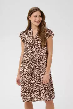 Cream CRTiah Kleid mit V-Ausschnitt und Rüschen, Normale Passform (31899649) animal neutral