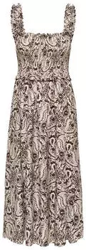 Only ONLLUMIRA S/L Long Smock Dress WVN EX Regular Fit (18291366) pumice stone aop:hot fudge paisley