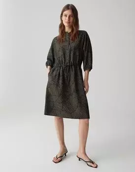 Opus Mini Dress Print Dress in Flowing Viscose Mix schwarz