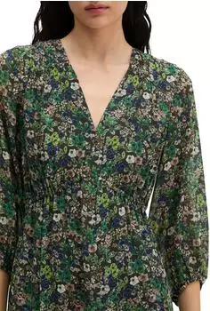 Marc O'Polo Sommerkleid Flared aus bedruckter Viskose dark brown multi