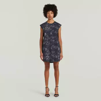 G-Star Jerseykleid mit Seitentaschen (31463718) salute wave spray/marine/weiß