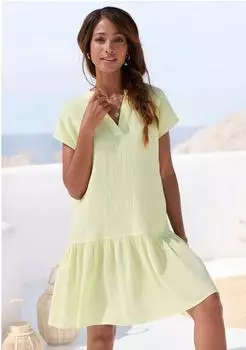 Vivance Dreams Blusenkleid aus strukturierter Ware mit Volant, lockeres Tunikakleid (58972218) limone