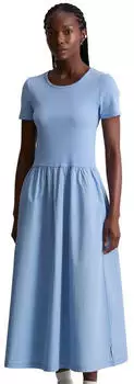 Marc O'Polo Jersey Dress Flared mit Baumwoll-Popelinerock (74839301) medium blue 4840