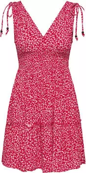 Only ONLFernanda Kleid Slim Fit (15373070) salsa aop:wei&szlig; ditsy