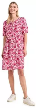 Street One Summer Dress with Split Neck and Allover Print (A144902) wei&szlig;