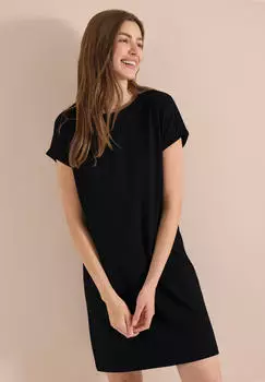 Cecil B144894 Midikleid Seersucker schwarz