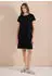 Cecil B144894 Midikleid Seersucker schwarz