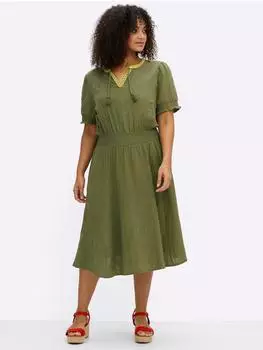 Sheego Jersekleid (81371257) oliv-limone