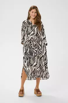 Cream CRBellis Midi Kleid Straight Fit black white animal