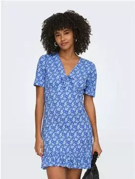 Only ONLMolly Kleid royalblau/weiß