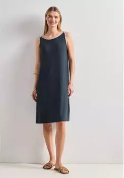 Street One Frauen Knielanges Kleid mit Schnallendetail in Blau Gr: (A14496617502)