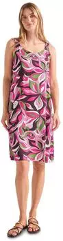 Street One Frauen Knielanges Kleid mit gerafften Trägern in Pink Gr: (A14499237281)