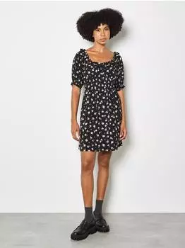 Apricot Mini Dress with Floral Ruffle (84232116) schwarz