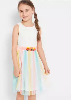 bonprix Oversize-Rippstrick Strickkleid mit seitlichen Schlitzen weiß