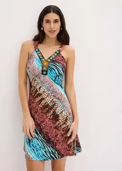 bonprix Shirt Dress A-Line Ärmellos (43931207) türkis bedruckt