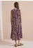 Cecil Midi Kleid mit geteiltem Ausschnitt und Print (B144956) raw khaki